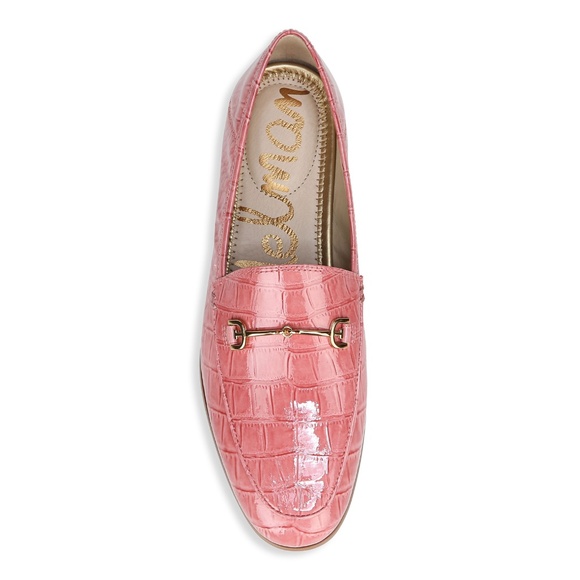 SAM EDELMAN Loraine Croc-Embossed Leather Loafers, Pink - Picture 8 of 8